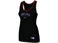 Women's Nike Boston Red Sox Tri-Blend Racerback Stretch Tank Top Black