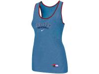Women's Nike Boston Red Sox Tri-Blend Racerback Stretch Tank Top Light Blue