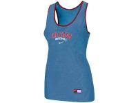 Women's Nike Chicago Cubs Tri-Blend Racerback Stretch Tank Top Light Blue