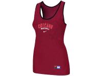 Women's Nike Chicago Cubs Tri-Blend Racerback Stretch Tank Top Red