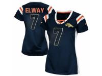 Women's Nike Denver Broncos #7 John Elway Elite Navy Blue Draft Him Shimmer NFL Jersey
