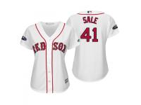Women's Red Sox 2018 Postseason Home White Chris Sale Cool Base Jersey