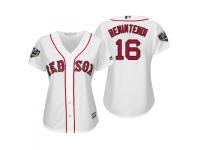 Women's Red Sox 2018 World Series Majestic White Andrew Benintendi Cool Base Jersey