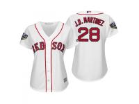 Women's Red Sox 2018 World Series Majestic White J.D. Martinez Cool Base Jersey