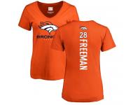 Women's Royce Freeman Orange Backer NFL Nike Denver Broncos #28 T-Shirt