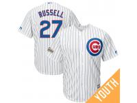Youth Addison Russell #27 Chicago Cubs 2017 Postseason White Cool Base Jersey