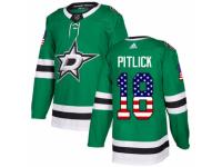 Youth Adidas Dallas Stars #18 Tyler Pitlick Green USA Flag Fashion NHL Jersey