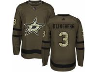 Youth Adidas Dallas Stars #3 John Klingberg Green Salute to Service NHL Jersey