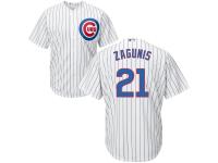 Youth Chicago Cubs #21 Mark Zagunis Majestic White Home Cool Base Jersey