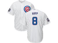 Youth Chicago Cubs #8 Ian Happ Majestic Home White 2016 World Series Champions Cool Base Jersey