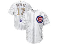 Youth Chicago Cubs Kris Bryant Majestic White-Gold 2017 Gold Program Fashion Cool Base Player Jersey