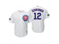 Youth Cubs 2018 Postseason Home White Kyle Schwarber Cool Base Jersey