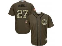 Youth Cubs #27 Addison Russell Green Salute to Service Stitched Baseball Jersey