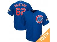 Youth Jose Quintana #62 Chicago Cubs 2017 Postseason Royal Cool Base Jersey