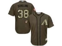 Youth Majestic Arizona Diamondbacks #38 Curt Schilling Green Salute to Service MLB Jersey