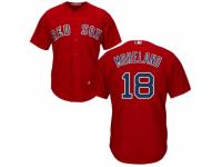 Youth Majestic Boston Red Sox #18 Mitch Moreland Red Alternate Home Cool Base MLB Jersey