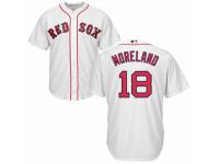 Youth Majestic Boston Red Sox #18 Mitch Moreland White Home Cool Base MLB Jersey