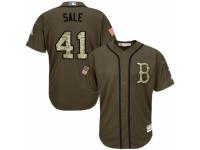 Youth Majestic Boston Red Sox #41 Chris Sale Green Salute to Service MLB Jersey