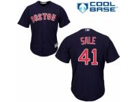 Youth Majestic Boston Red Sox #41 Chris Sale Navy Blue Alternate Road Cool Base MLB Jersey