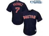 Youth Majestic Boston Red Sox #7 Christian Vazquez Authentic Navy Blue Alternate Road Cool Base MLB Jersey