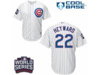 Youth Majestic Chicago Cubs #22 Jason Heyward Authentic White Home 2016 World Series Bound Cool Base MLB Jersey