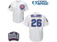 Youth Majestic Chicago Cubs #26 Billy Williams Authentic White Home 2016 World Series Bound Cool Base MLB Jersey