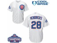 Youth Majestic Chicago Cubs #28 Kyle Hendricks White Home 2016 World Series Champions Cool Base MLB Jersey