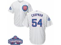 Youth Majestic Chicago Cubs #54 Aroldis Chapman White Home 2016 World Series Champions Cool Base MLB Jersey