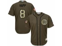 Youth Majestic Chicago Cubs #8 Ian Happ Green Salute to Service MLB Jersey