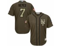 Youth Majestic New York Mets #7 Jose Reyes Green Salute to Service MLB Jersey