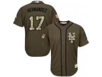Youth Mets #17 Keith Hernandez Green Salute to Service Stitched Baseball Jersey