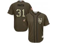 Youth Mets #31 Mike Piazza Green Salute to Service Stitched Baseball Jersey