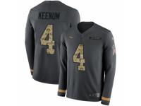 Youth Nike Denver Broncos #4 Case Keenum Limited Black Salute to Service Therma Long Sleeve NFL Jersey
