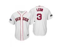 Youth Red Sox 2018 Postseason Home White Sandy Leon Cool Base Jersey