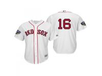 Youth Red Sox 2018 World Series Majestic White Andrew Benintendi Cool Base Player Number Jersey