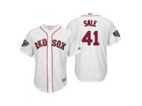 Youth Red Sox 2018 World Series Majestic White Chris Sale Cool Base Jersey