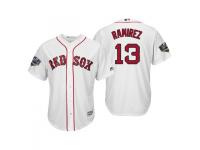 Youth Red Sox 2018 World Series Majestic White Hanley Ramirez Cool Base Jersey