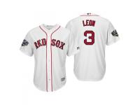 Youth Red Sox 2018 World Series Majestic White Sandy Leon Cool Base Jersey