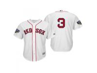 Youth Red Sox 2018 World Series Majestic White Sandy Leon Cool Base Player Number Jersey