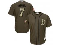 Youth Red Sox #7 Christian Vazquez Green Salute to Service Stitched Baseball Jersey
