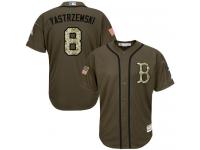 Youth Red Sox #8 Carl Yastrzemski Green Salute to Service Stitched Baseball Jersey