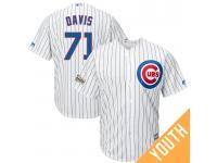 Youth Wade Davis #71 Chicago Cubs 2017 Postseason White Cool Base Jersey