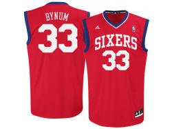 Andrew Bynum Philadelphia 76ers adidas Replica Road Jersey - Red