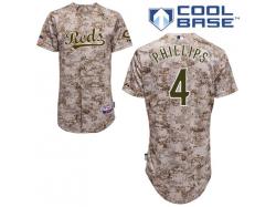 Camo Brandon Phillips Youth #4 Majestic MLB Cincinnati Reds Cool Base Alternate Jersey