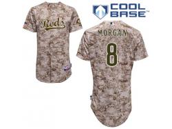 Camo Joe Morgan Men #8 Majestic MLB Cincinnati Reds Cool Base Alternate Jersey