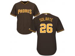 Coffee Yangervis Solarte Men #26 Majestic MLB San Diego Padres Cool Base Alternate Jersey