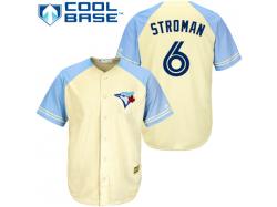 Cream Marcus Stroman Men #6 Majestic MLB Toronto Blue Jays Exclusive Vintage Cool Base Jersey