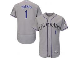 Gray Brandon Barnes Men #1 Majestic MLB Colorado Rockies Flexbase Collection Jersey