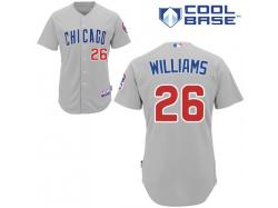 Grey Billy Williams Men #26 Majestic MLB Chicago Cubs Cool Base Road Jersey