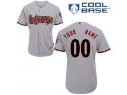 Grey Customized Women Majestic MLB Arizona Diamondbacks Cool Base Road Jersey